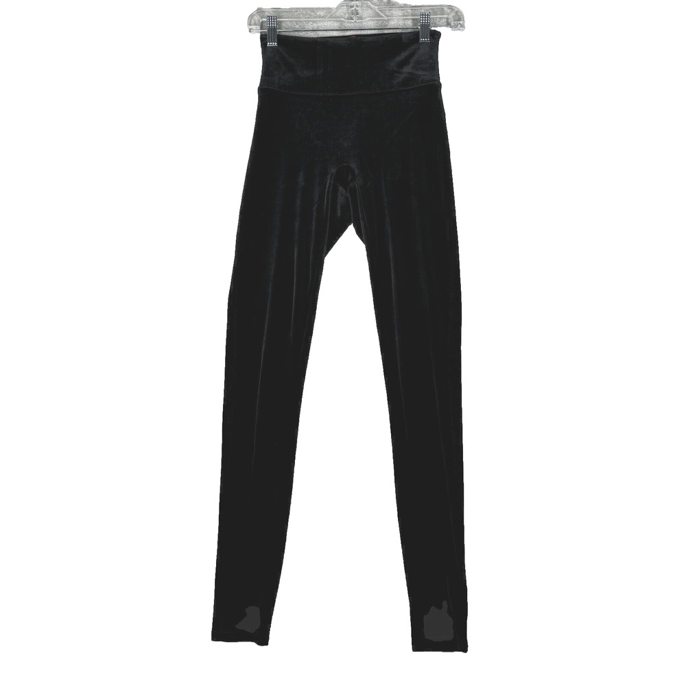 Spanx Pants Womens Small Black‎ Velvet Legging Tummy Control Skinny Goth Grunge
